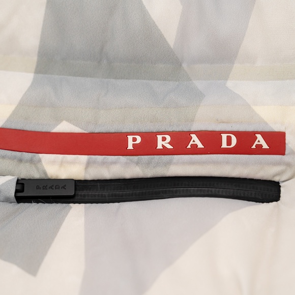 size M Prada Marble Camo Down Jacket Puffer Linea Rossa White Grey - Picture 5 of 10